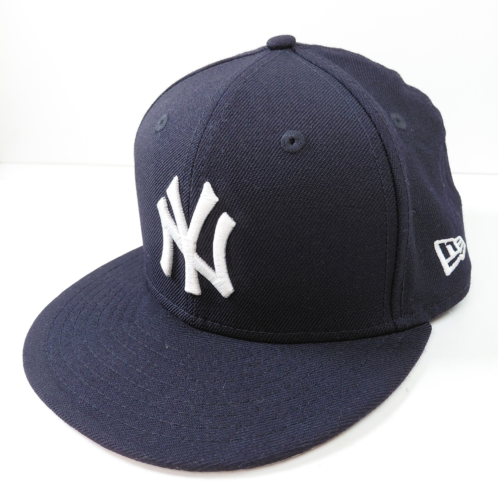 New Era 59Fifty MLB New York Yankees Navy Blue White Cap Hat Wool Size 7